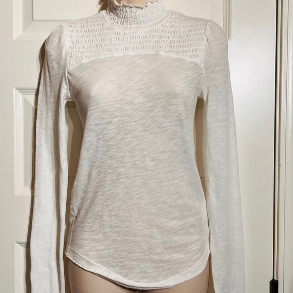 We The Free Free People Mock Neck Caroline Ruched Jersey Top, Size XS - Picture 3 of 7